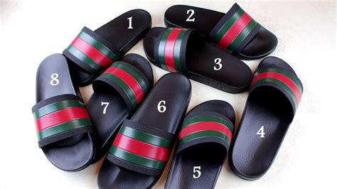 fake gucci slides and flip flops|authentic gucci slides.